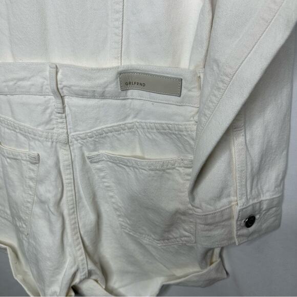 GRLFRND Renata White Denim Romper in Size XS - Picture 6 of 7